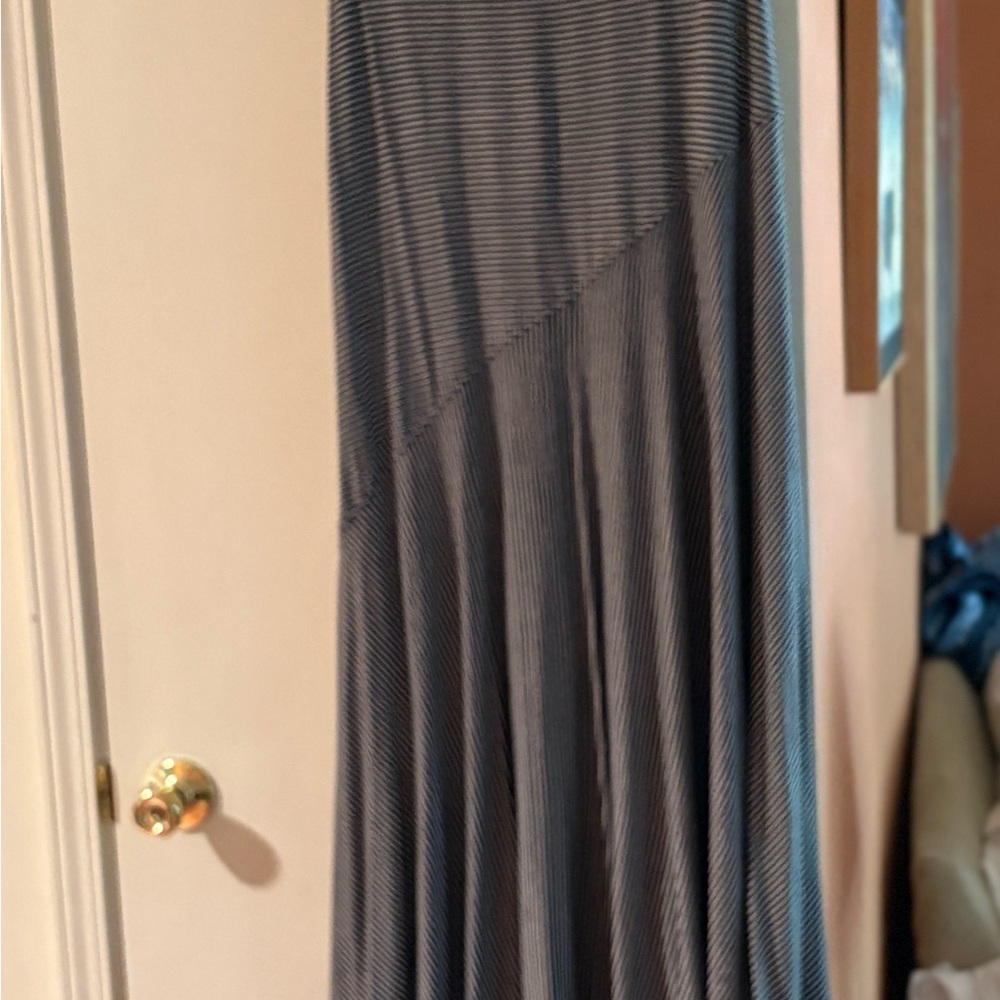 Chico's Black and White Striped A-Line Skirt